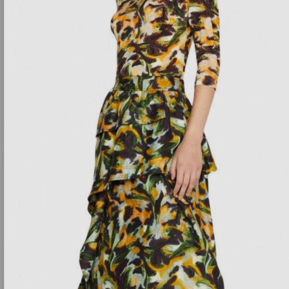 NWT Marie Oliver Asymmetrical Tilda Skirt In Tiger Lily Size 6